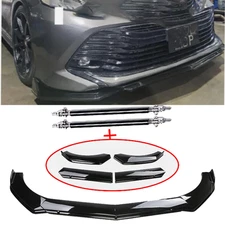 Front Bumper Lip Splitter Spoiler Glossy Black For Toyota Camry SE XSE Body Kit