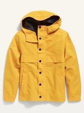 Old Navy Kid Boys Yellow Hooded Water Resistant Wind Breaker Jacket Size XS 5