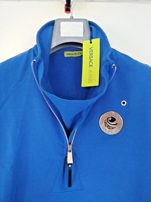 VERSACE JEANS   Damen Sweatshirt kurzarm Blau Gr. 36/38 Neu!!