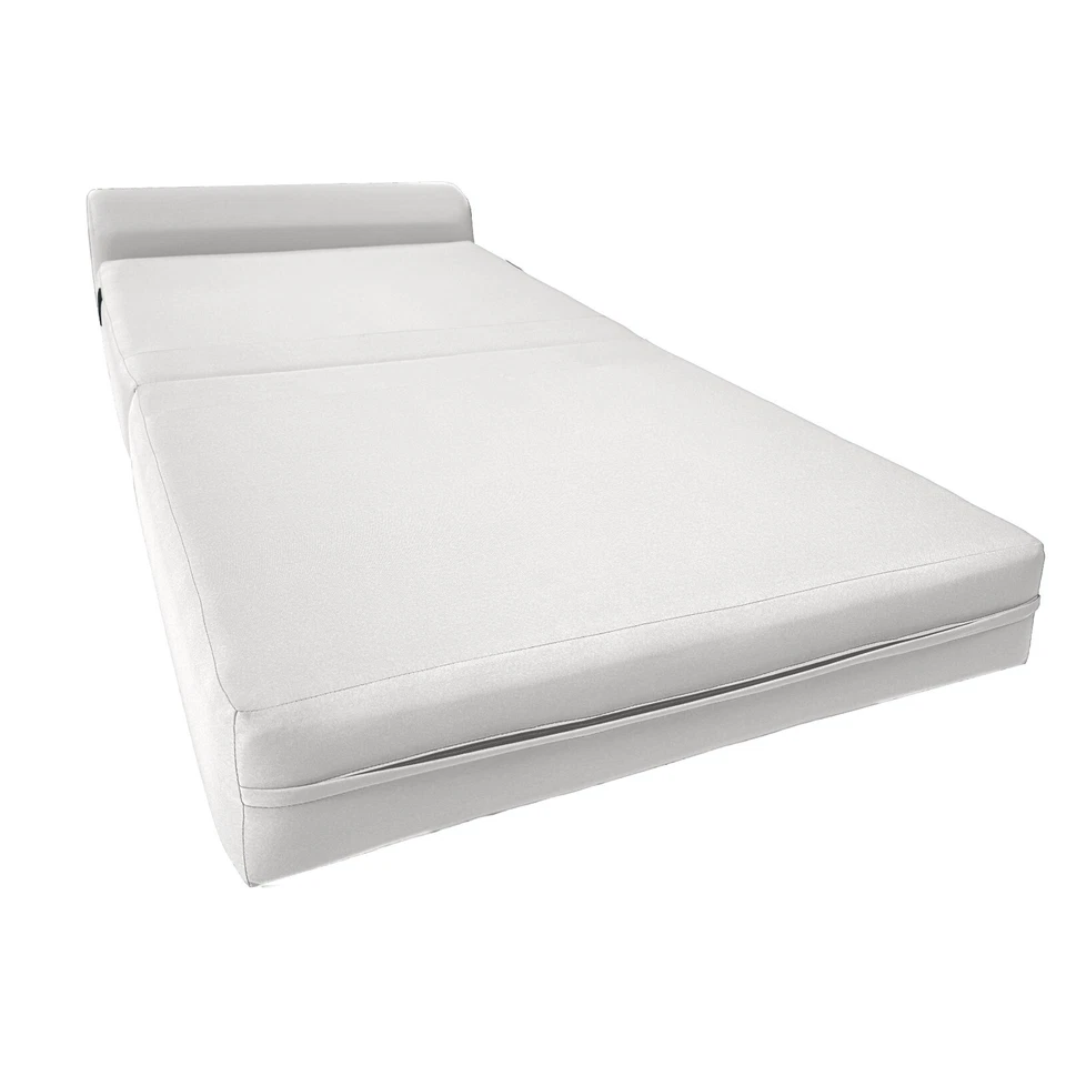 Silla Cama Plegable Camas de Espuma, Cama Plegable Portátil 6 x32x70 Blanca Foto 2 de 4
