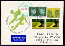 LITAUEN 2003 Umlaufbrief gest. Briefmarken Michel Nr. 483-571 und Stempel gedruckt