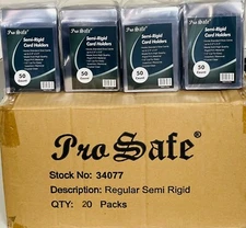 1000 PRO SAFE Regular Size Semi-rigid Card Holders - Wholesale - Free Shipping