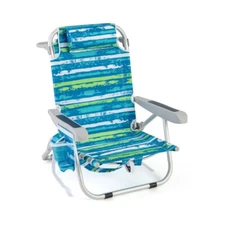 Outdoor Backpack Beach Chair Folding Portable w/Cup Holder and Storage Pockets