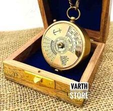 Vintage Messing 100 Jahre Kalender Kompass Antik Taschen Geschenk Kompass mit...
