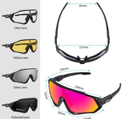 Lunettes De Sport Polarisées Kapvoe - 5 Verres Interchangeables, Photochromiques, UV400, Vert-rose