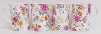 Oriental Garden Tassen Set 6 Bone China Vintage Floral Blume Windsor 300 ml Tassen