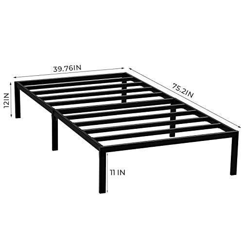 GreenForest Twin Bed Frame ToolFree Quick Assembly Metal Platform