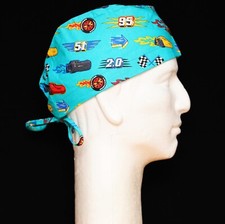 Disney Pixar Cars on Cyan Theme Scrub Hat