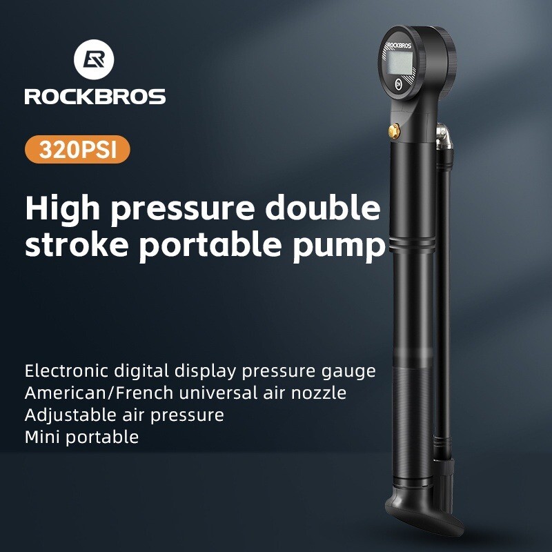 Pompa Per Bici ROCKBROS 220 PSI - Portatile Per MTB, Strada E Palloni