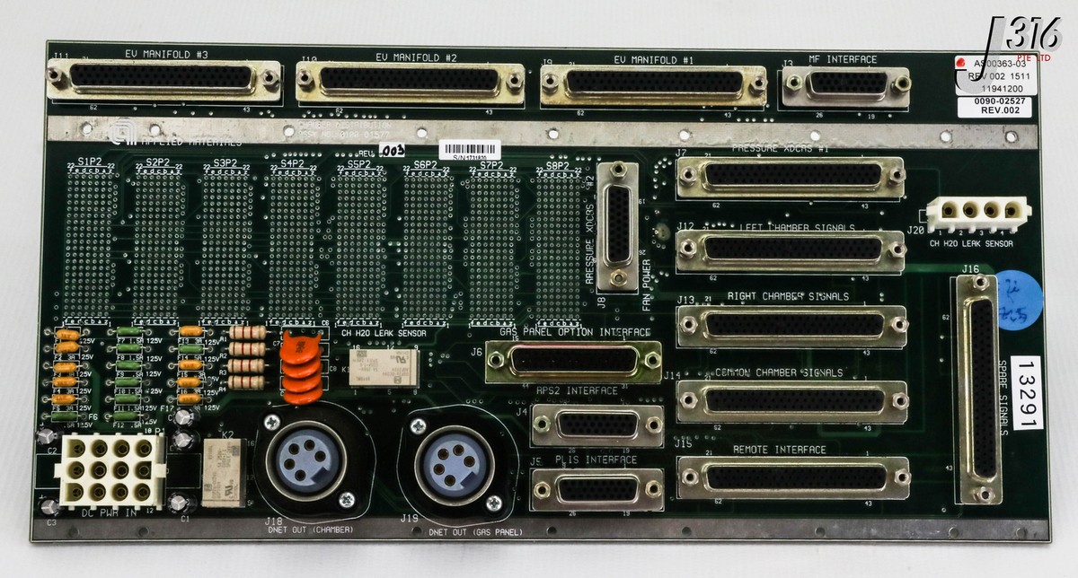 10ケース 13291 APPLIED MATERIALS PCB ASSY,CHAMBER DISTRIBUTION,PROD,AS00363