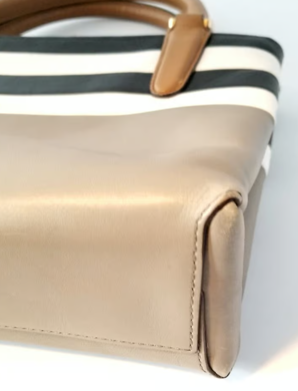 Coach Mini Black White & Gray Color Block Borough Triple