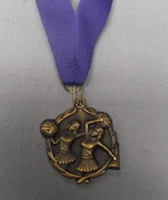 CHEERLEADING gold medal award royal blue neck drape