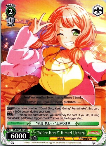 We're Here! Himari Uehara BD/W63-E036 Weiss Schwarz Bang Dream! Girls Band Party
