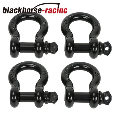 (4) 3/4'' D Ring Shackle 57,000 lbs Maximum Break Strength Fits Vehicle Recovery