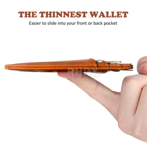 Schmale minimalistische Fronttasche Geldbörse RFID blockierend Kartenetui für Männer Frauen - Bild 5 von 11