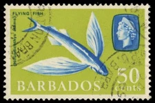 BARBADOS 278a (SG353) - Flying Fish "1966 Sideways Wtmk" (pa35873)