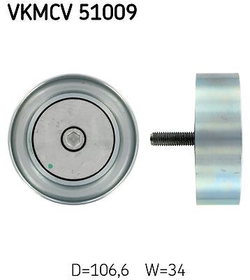 SKF Vkmcv 51009 Umlenk-/FüHrungsrolle, Keilrippenriemen-image