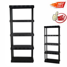 Heavy Duty 5 Tiers Plastic Storage Shelf Home Garage Shelving Unit Shelves Rack