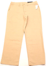 FADED GLORY Women's Mid Rise Straight Leg Khaki Stretch Pants Size 16P 35X29