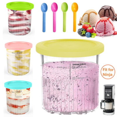 4 Stück Creami Behälter für Ninja CREAMi Ice Cream Maker Eismaschine NC501 NC500