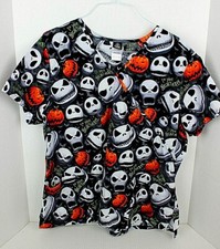 DISNEY Scrub Top Jack Skellington I'm Your Nightmare Halloween Womens 2XL 18-20W