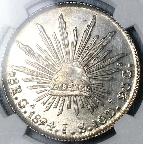 1894-Ga NGC MS 64+ Mexico 8 Reales Guadalajara Mint Coin POP 1/4 (24110302C)