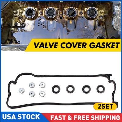2SET Valve Cover Gasket For 1993-1995 HONDA CIVIC DEL SOL Si 1.6L D16Z6 Engine