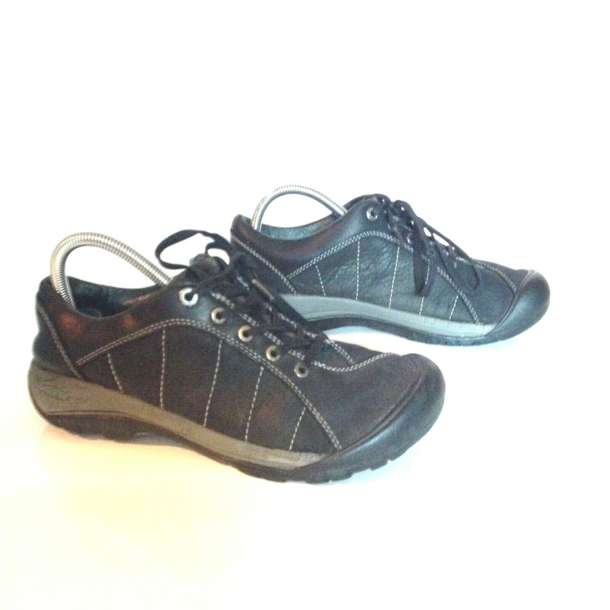 Keen Presidio Womens Leather Hiking Work Tennis Shoes Black