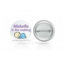 Cute Baby Pin-Back Button Badge - Student Midwife Gift