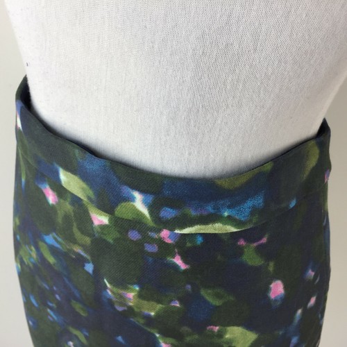 J Crew Xs 0 Watercolor Pencil Skirt Straight Navy Green Cotton EUC Career - Bild 4 von 6