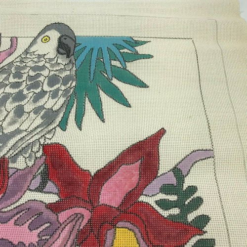 Hand Painted Needlepoint Pattern Canvas Parrot S&S Needlepoint Jeanette - Picture 5 of 7