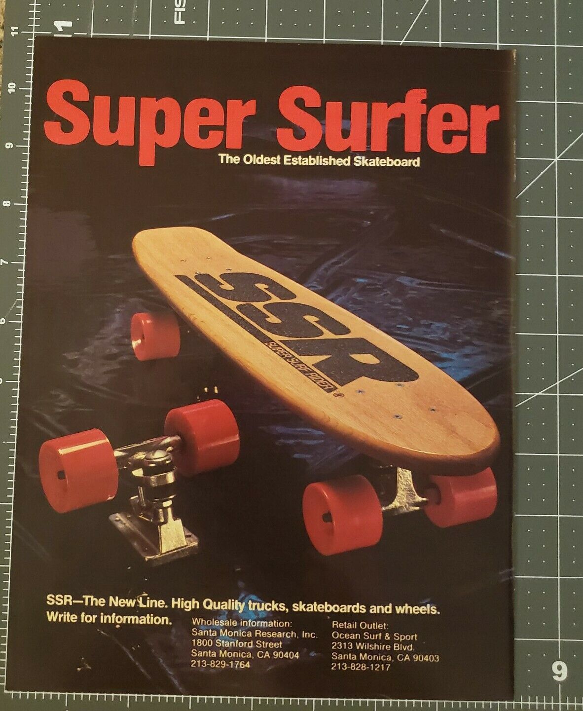 PRINT AD 1978 SUPER SURFER SKATEBOARD Original Vintage Full Color