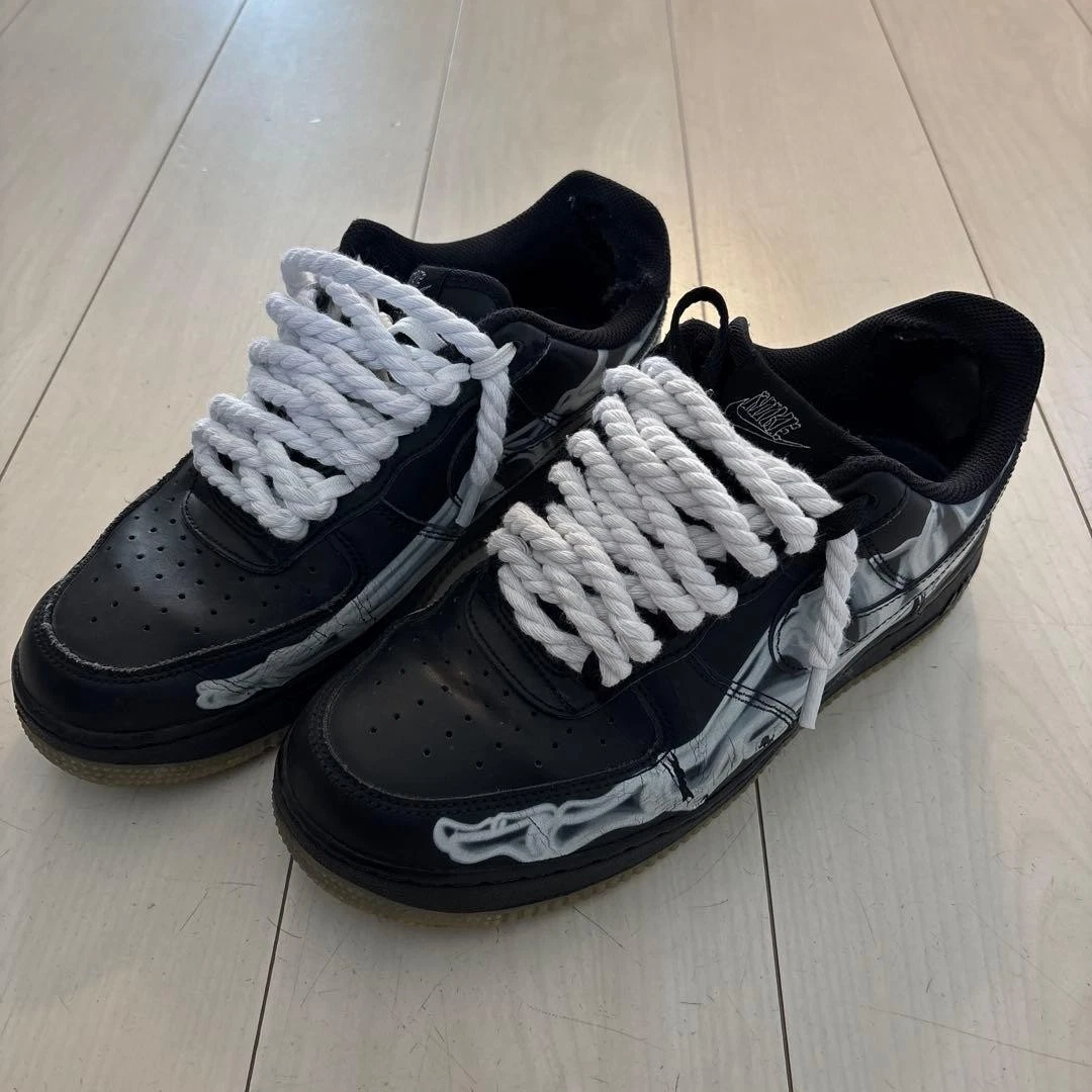 Nike Air Force 1 '07 QS Black Skeleton | eBay