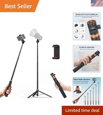 63" Extendable Aluminum Tripod with 180  Head  Phone Mount for Photographers