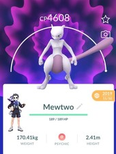Mewtwo 2019 + Psystrike o SB+ Livello 50 + 3 Moveset FORTUNATO GARANTITO POKEMON GO