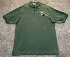 Vintage Jerzees Men’s Large Green Bowling Polo Shirt Made in USA Embroidered