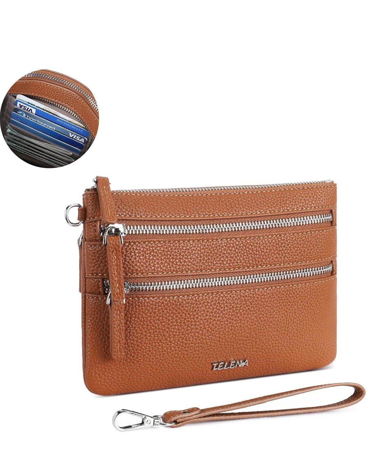 Telena Wristlet Wallets for Women Leather Clutch Purses