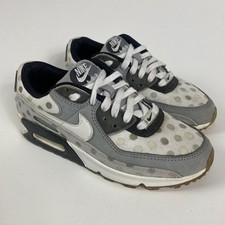 Nike Air Max 90 Grey White Black Polka Dot Youth Boys 6 Sneakers CZ1929-100