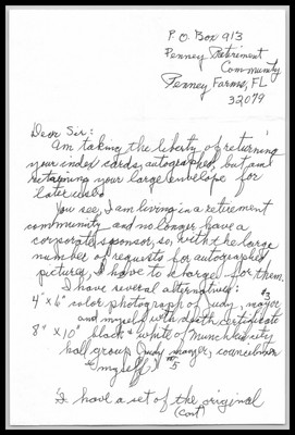 Meinhardt Raabe - Actor - Written Letter - Signed / Autographed Part 2
