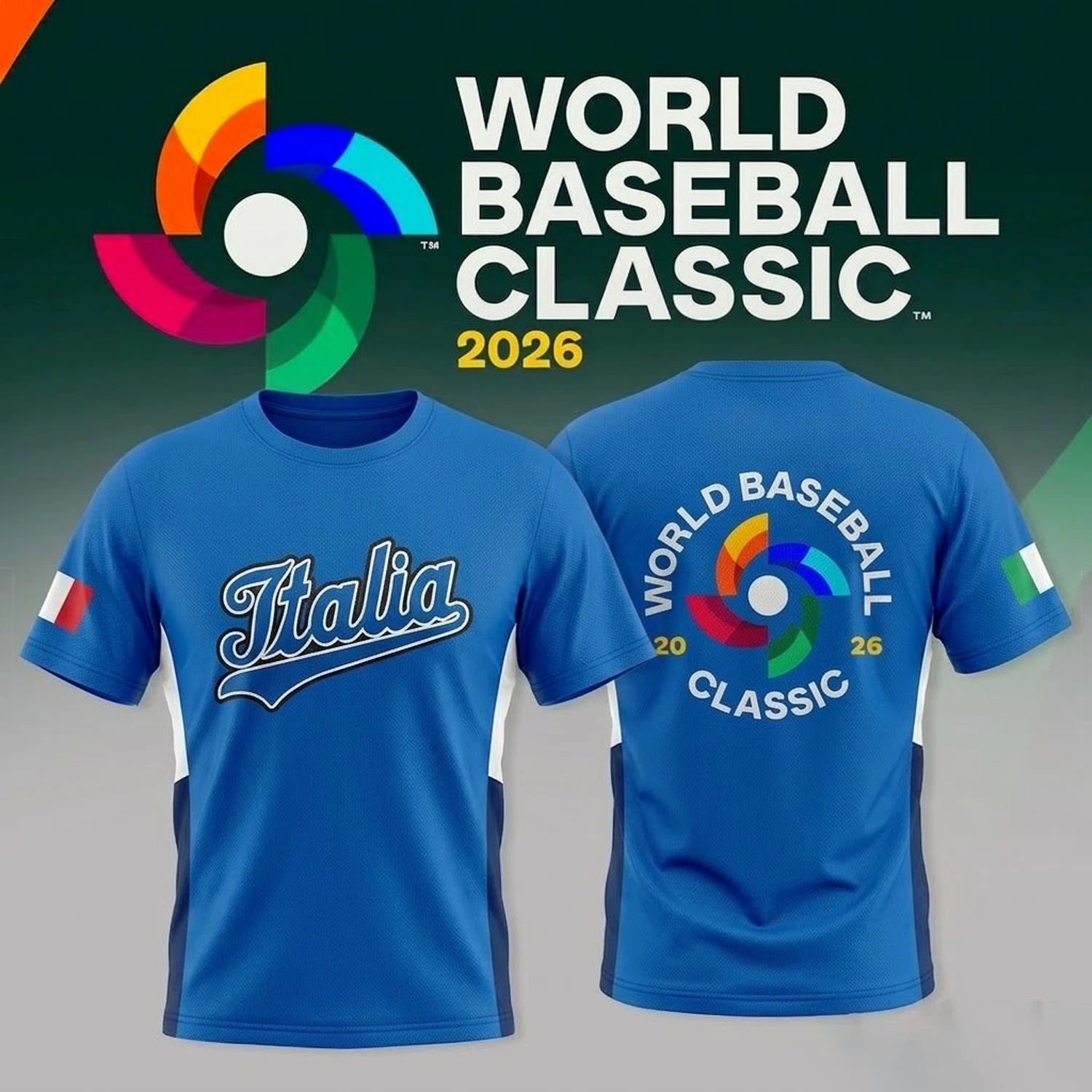 IItaly World Baseball Classic 2026 T-Shirt Size S-5XL