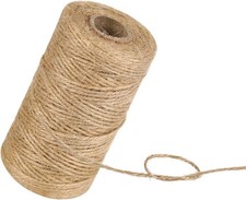 3-Ply Natural Jute Twine 328 Feet - Strong, Eco-Friendly Rope for Gift Wrapping
