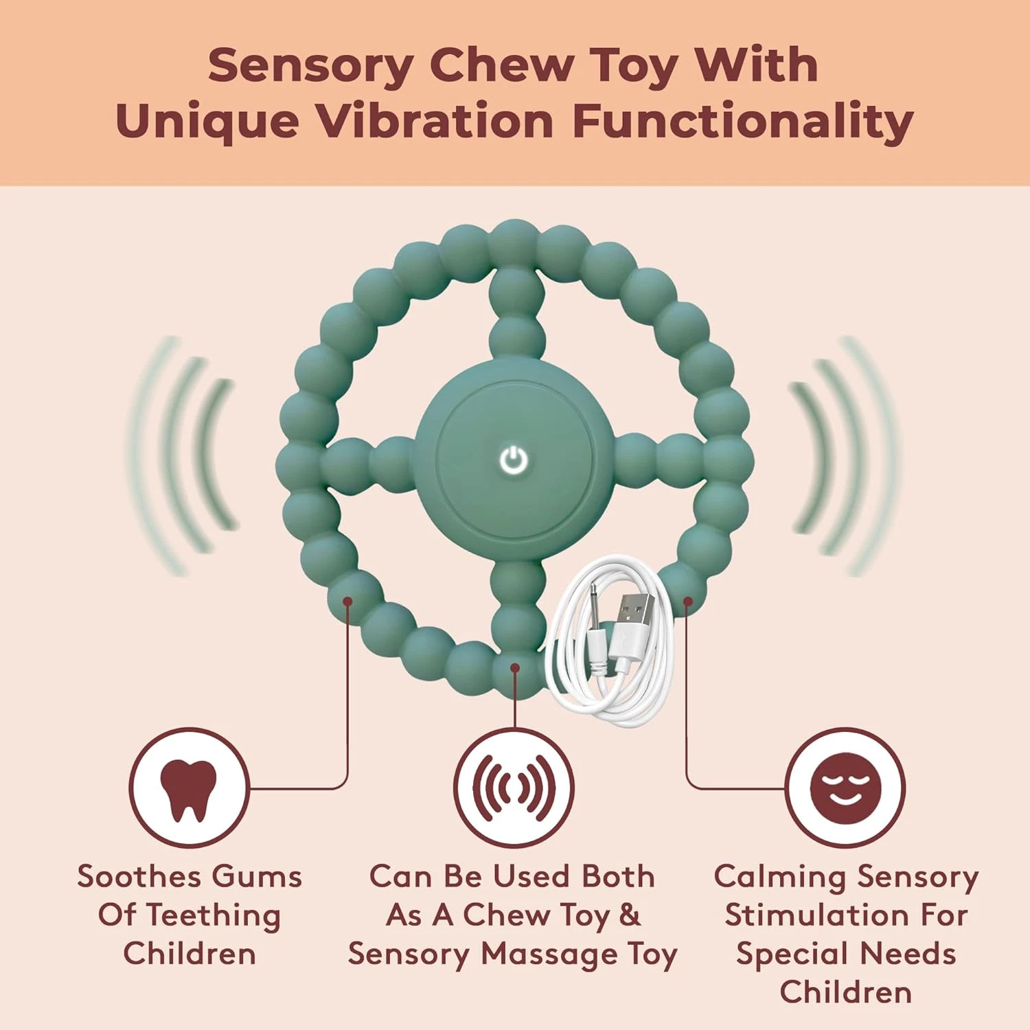 Vibrating Sensory Chew Toy Superior Experience to Standard Autism Toys. USB Baby
Opens in a new wind