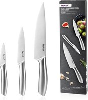 Messerset 3 Tlg Edelstahlklinge Scharfe KüChenmesser 20Cm 12,7Cm 8,9Cm Silber