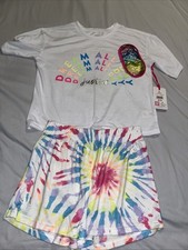 Justice Girls 3PC Pajama Short Set with Mask Size L 12/14