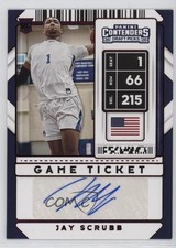 2020 Panini Contenders Draft Picks Sticker Game Ticket Red Jay Scrubb Auto s1i