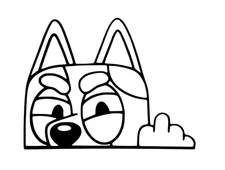 Bluey Middle Finger Vinyl Decal Sticker -Multiple Colors & Sizes- SHIPS FREE!