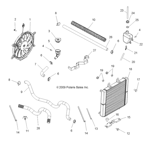 Polaris Radiator Bracket, Lower, Medium Gloss Black - Picture 2 of 2