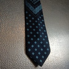 Wemlon By Wembley Clip-On 3.5x17.5" Tie Blue Light Blue Accent Design Washable