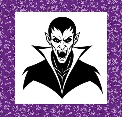 MÄNNLICHER VAMPIR, DRACULA SILHOUETTE VINYL-AUFKLEBER, HALLOWEEN, GRUSELIG, 8''