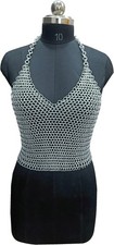 Aluminium Chainmail Halter Top for Women LARP Festival Armor Handmade Costume